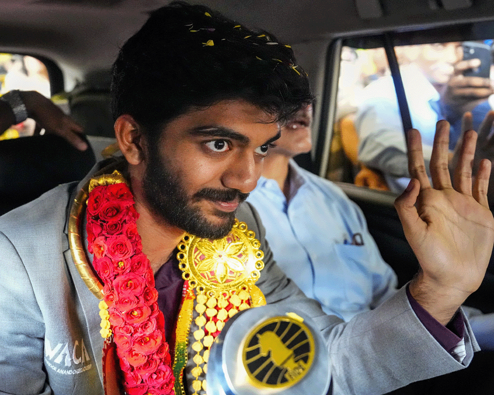 World champion returns: Gukesh lands in Chennai to rapturous welcome