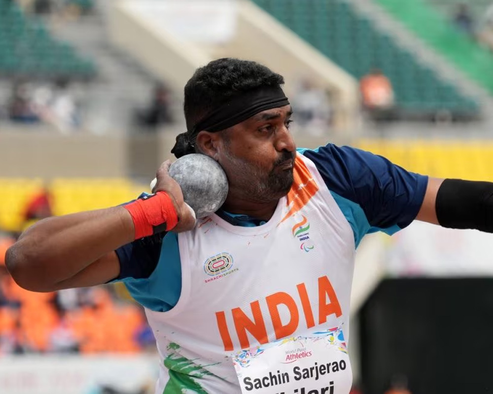 World champion Sachin Khilari wins silver in men's shot put (F46) in Paralympics