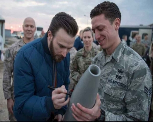 Chris Evans clarifies he didn't sign a bomb in viral photo, says 'it’s an inert object'