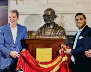 Gandhi's bust unveiled in Nebraska's State Capitol