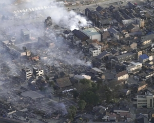 Powerful earthquakes leave at least 48 dead, destroy buildings along Japan's western coast