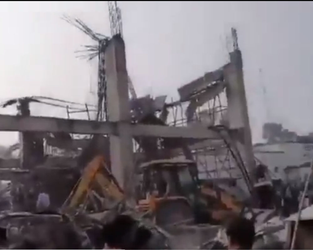 Several feared trapped as under-construction building collapses at Kannauj railway station in UP