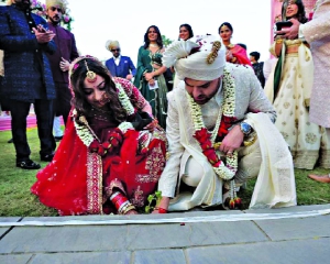 A marriage rooted  in green values