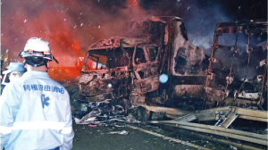 Massive crash on highway in Japan kills 2 people