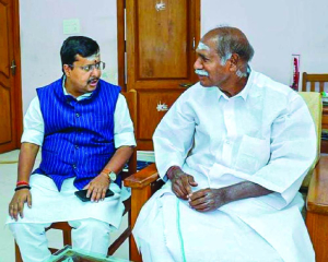 Nitin Nabin meets Puducherry CM N Rangasamy