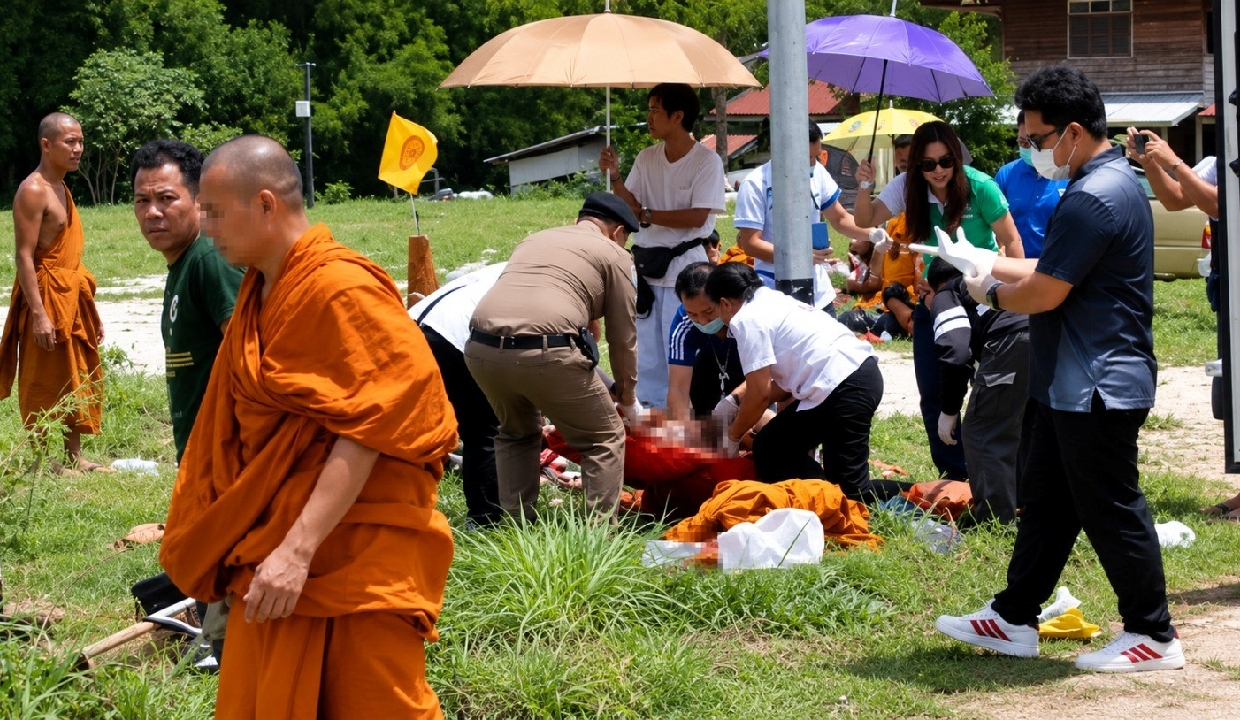 11-year-old driving pickup truck crashes into monks in Thailand, eight killed