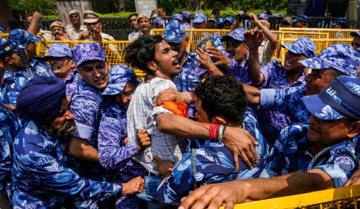 ABVP Protests outside NTA office over NEET UG cancellation In Delhi