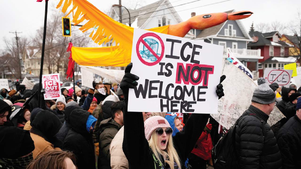 Anti-ICE protesters assemble across US