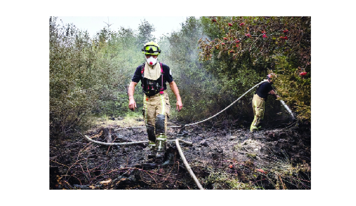 Belgian wildfire approaches Germany despite rain