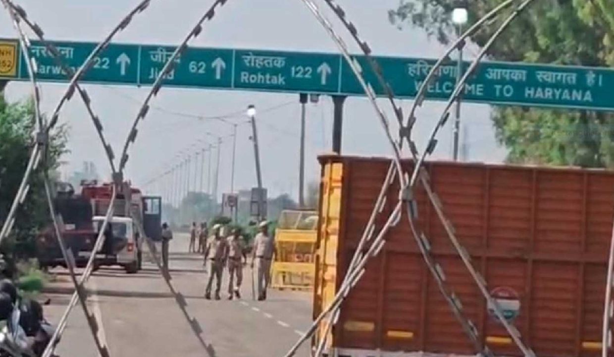 Blocked from Delhi march, Punjab farmers camp at Haryana border