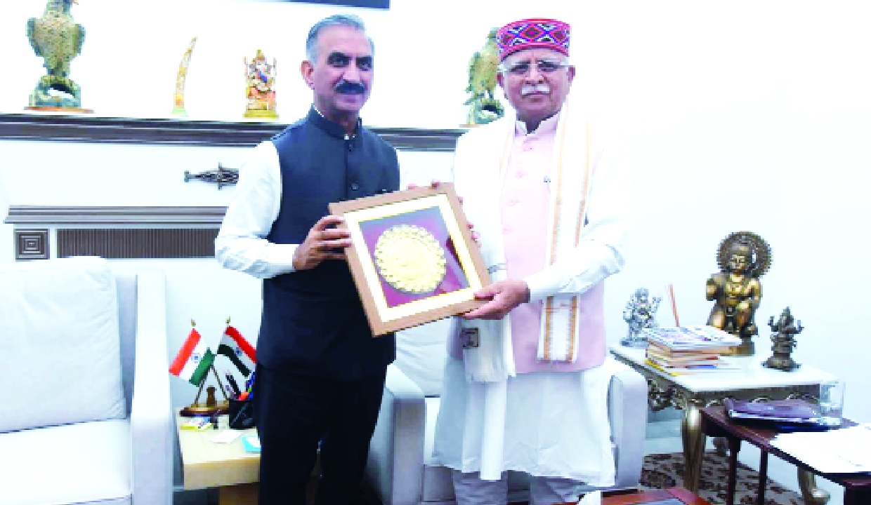 CM Sukhu meets Manohar Lal, discusses key issues