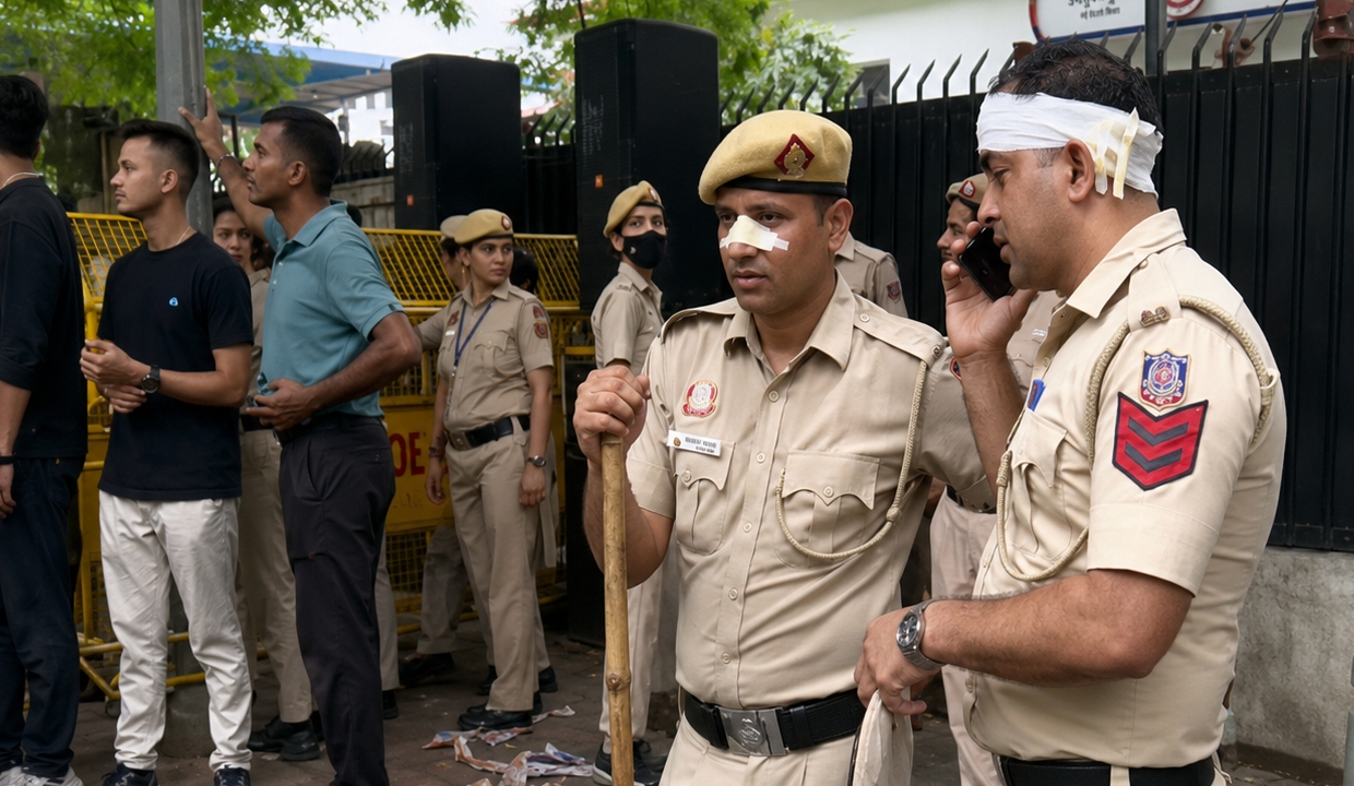 Delhi Police personnel injured during clashes while dispersing CJP protesters