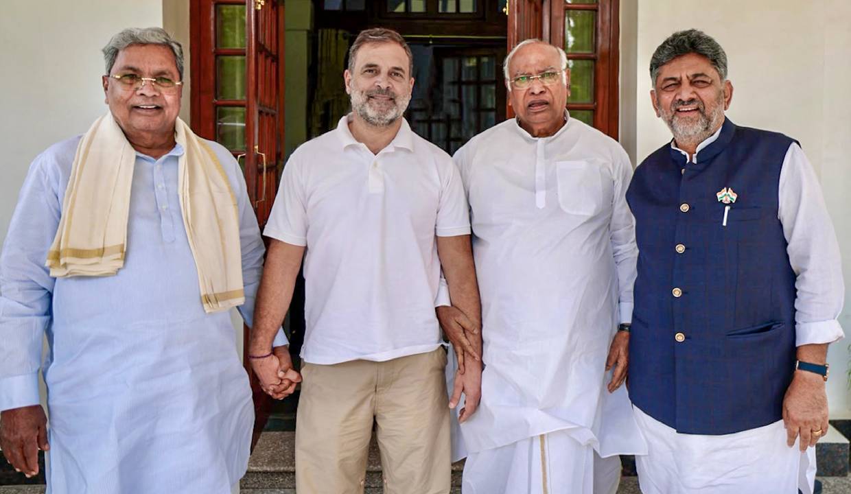 DK Shivakumar, Siddaramaiah meet Kharge and Rahul Gandhi to finalise Karnataka Cabinet blueprint
