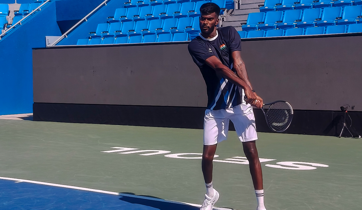 From college tennis to pro tour, Dhakshineswar learning to survive on his own