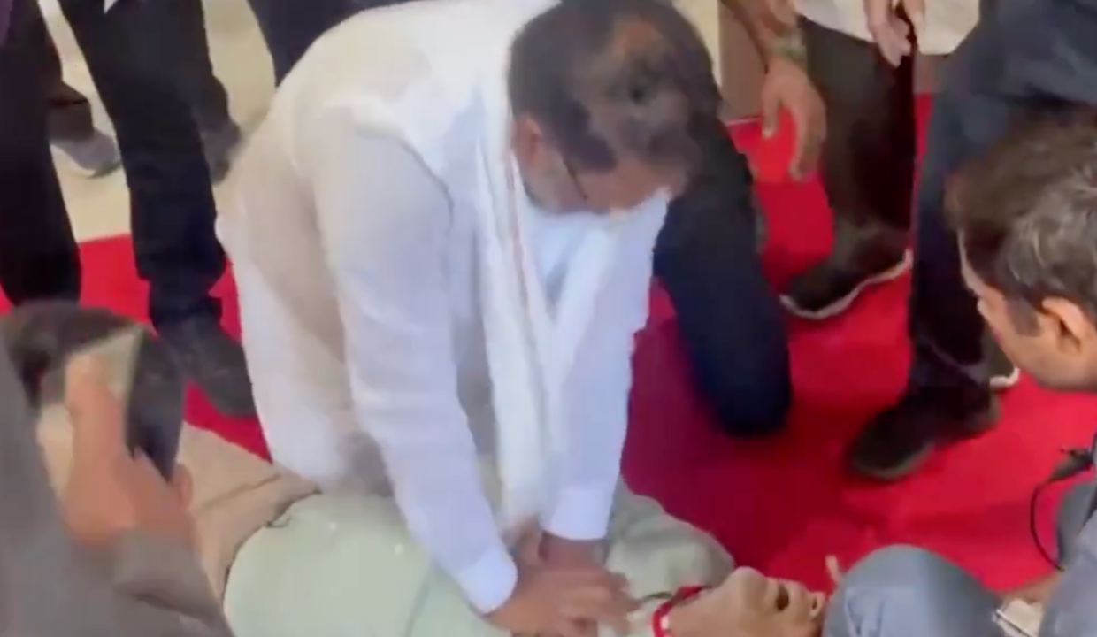 Minister performs CPR after staffer collapses at Telangana Assembly