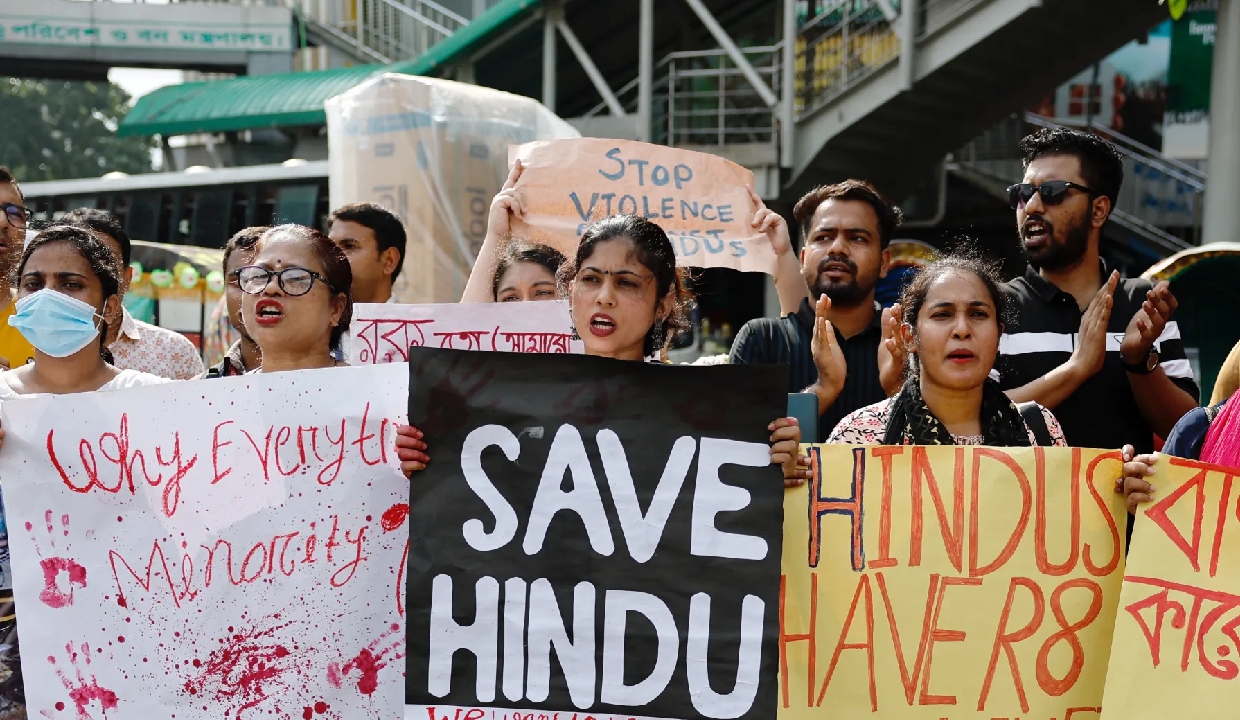 Minority leaders in Bangladesh protest arrest of Hindu youth, demand immediate release