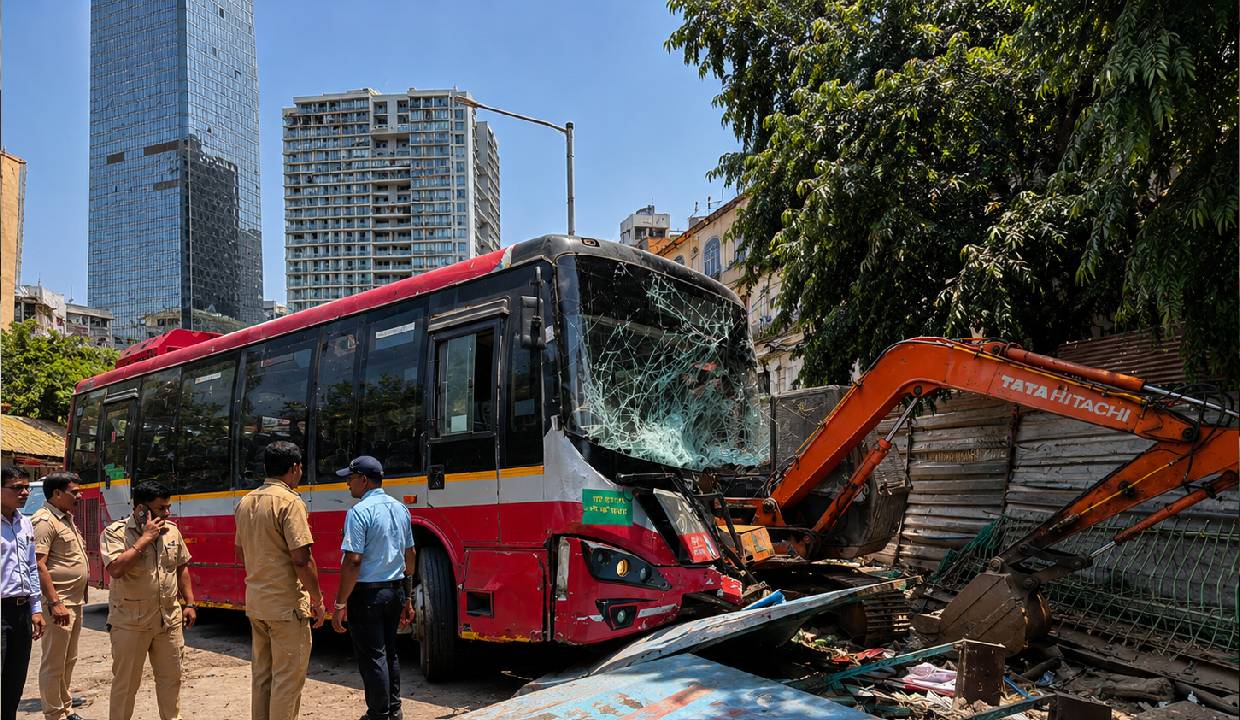 Mumbai: 1 Killed, 3 injured as BEST bus rams into multiple vehicles in Dadar