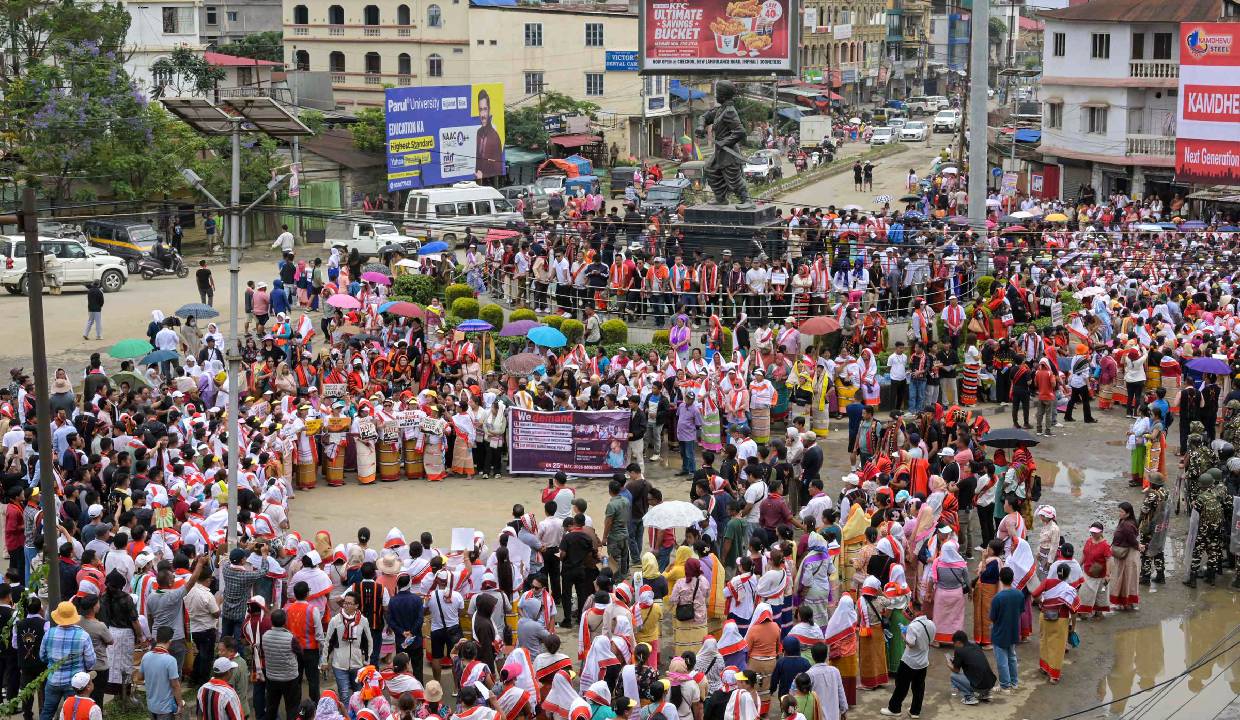 Nagas stage protest in Imphal demanding release of 6 civilians allegedly held by Kuki Militants
