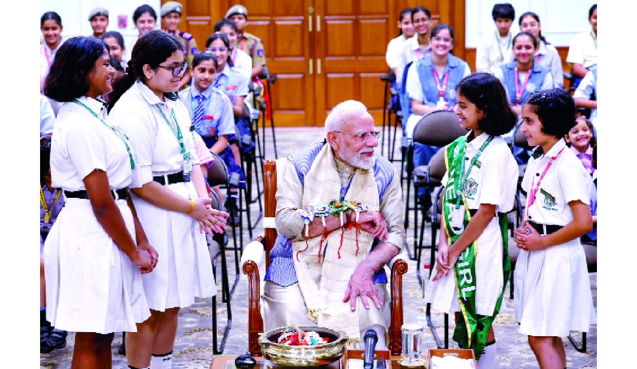 PM Modi celebrates Raksha Bandhan with schoolgirls at Lok Kalyan Marg