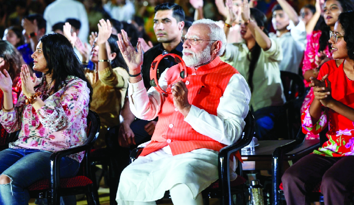 PM Modi joins youth at bhajan event in Delhi