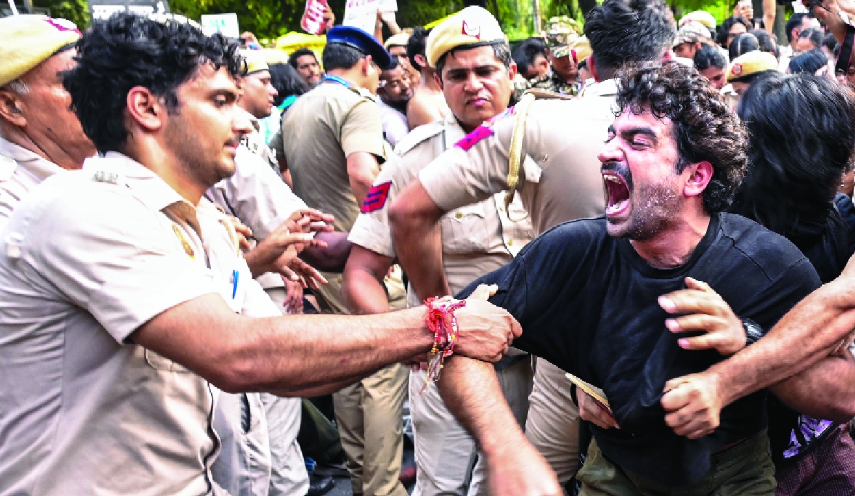 Protest turns tense, 3 FIRs filed, Neha Bora detained