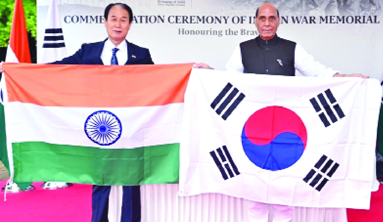 Rajnath inaugurates Indian War memorial in Seoul