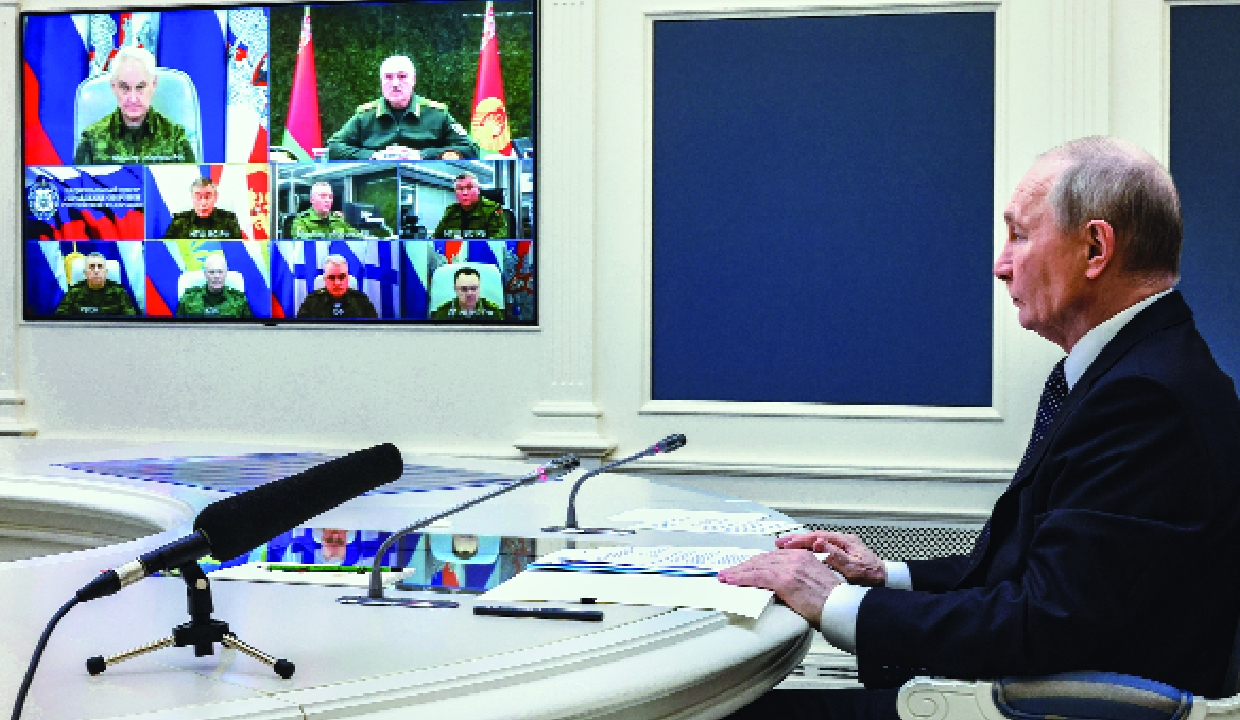 Russia holds nuclear drills on land, sea, air, joined by its ally Belarus
