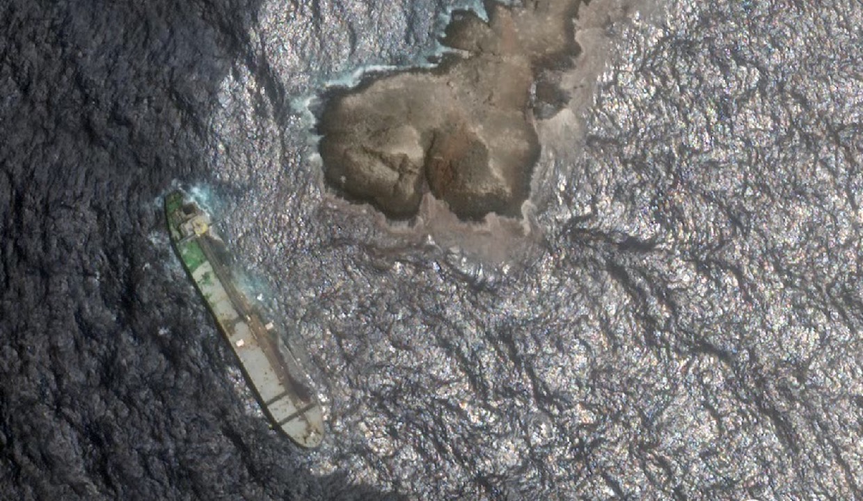 Satellite images show sanctioned tanker sinking deeper off Oman coast, oil spill widening