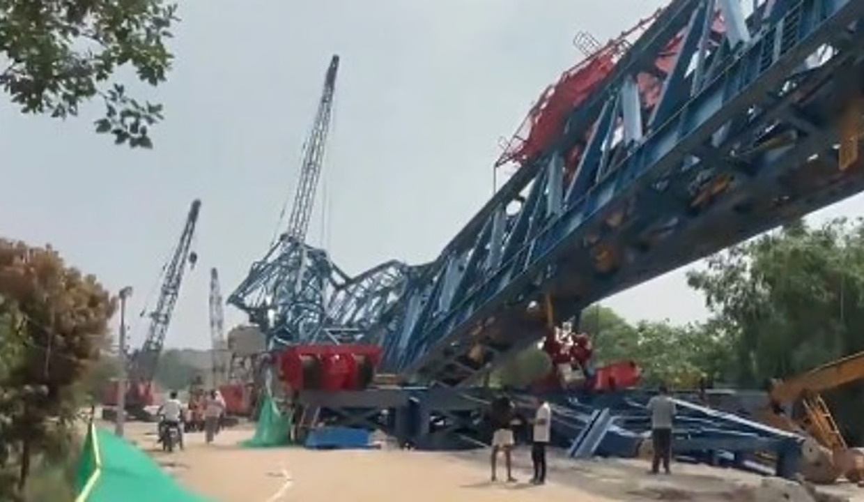 Seven injured as concrete slab, beam launcher collapse during Bihar bridge work