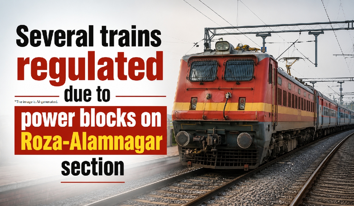 Several trains regulated due to power blocks on Roza-Alamnagar section