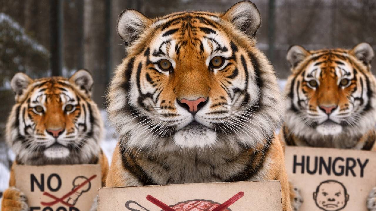 Siberian tigers put on fasting