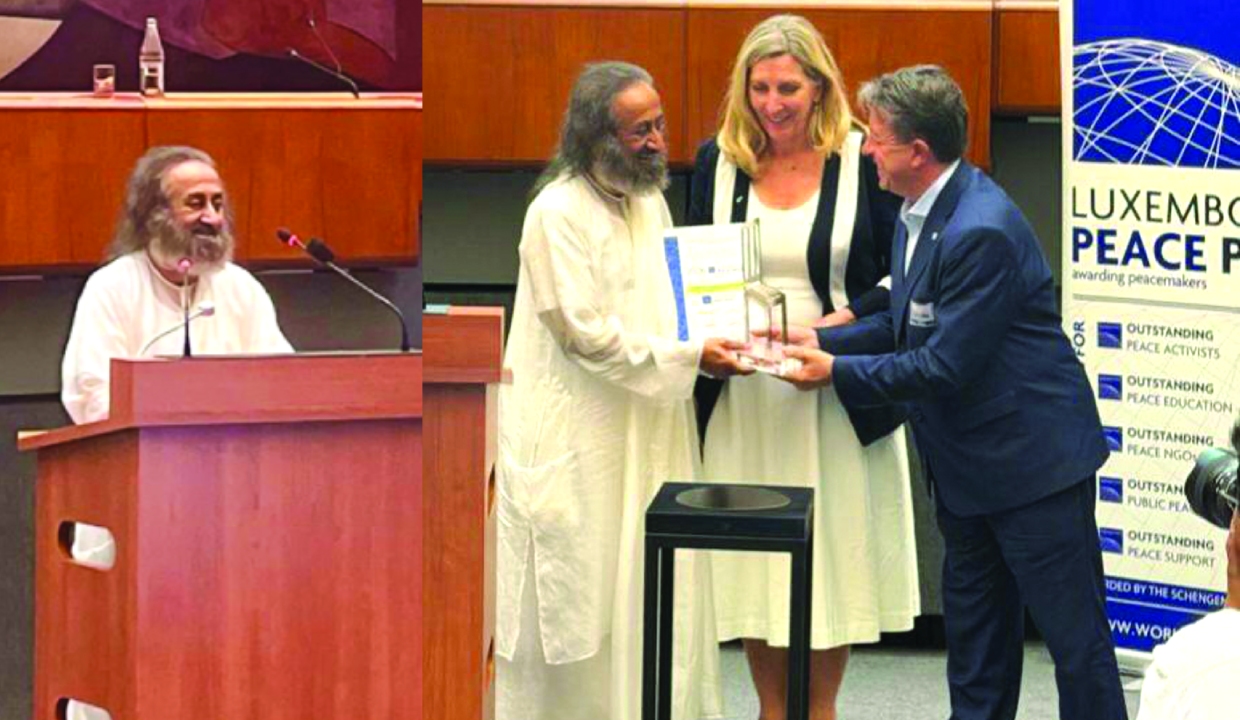Sri Sri receives Luxembourg Peace Prize