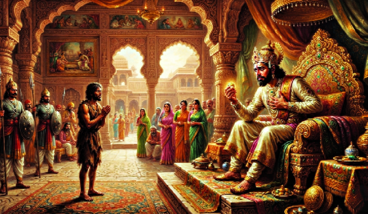 Table with Moral - Shakuntala and Dushyant (Abhijnanashakuntalam by Kalidasa)