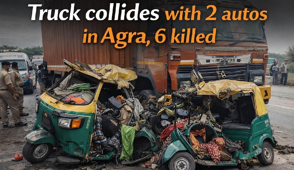 Truck collides with 2 auto in Agra, 6 killed