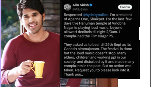 ‘Not devotion, but civic sense’ : Allu Sirish flags late-night temple music in Hyderabad