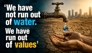 ‘We have not run out of water. We have run out of values’