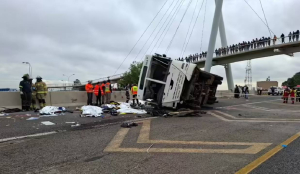 13 Killed as truck carrying wedding guests crushed between 2 vehicles in Indonesia