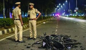 2 killed as car rams motorcycle; driver held