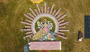Adani Cement creates 70-ft aerial tribute to goddess Durga in Madhya Pradesh