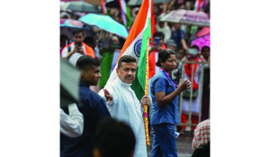 Adhikari holds Vande Mataram rally outside JU, says campus needs to be mended