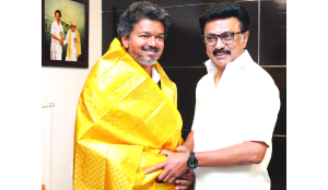 Ahead of crucial floor test, Vijay calls on Stalin