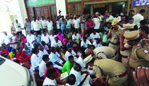 AIADMK protests against alleged cash distribution in Coimbatore