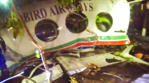 Air ambulance crashes with seven on board