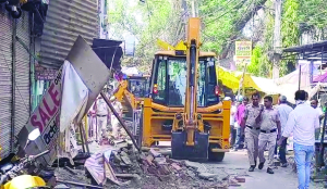 Anti-encroachment drive carried out in Uttam Nagar