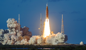 Artemis II astronauts in moon orbit