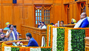 Assembly adjourned twice as BJP, AAP spar over teachers counting dogs claims