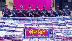 BGB seizes smuggled Indian sarees worth taka 1.7 crore in Cumilla