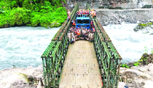 BRO builds 180-foot Bailey Bridge in Kurung Kumey