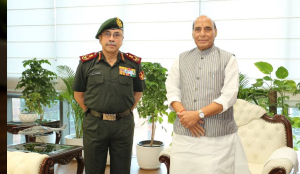 CDS General N S Raja Subramani meets Defence Minister Rajnath Singh at Kartavya Bhavan