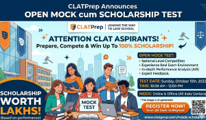 CLATPrep announces open mock cum scholarship test